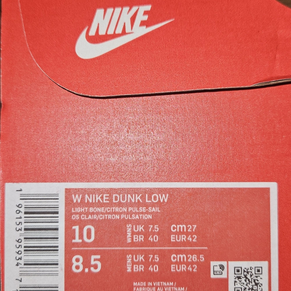Nike Dunk Low Bright Yellow and Gray Sneakers - Picture 10 of 10